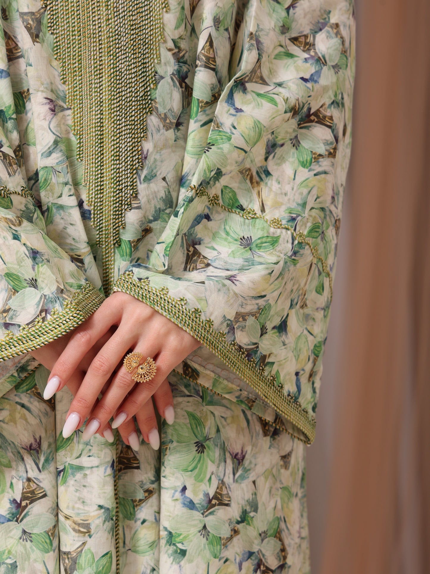 Lime & Emerald Foliage Kaftan