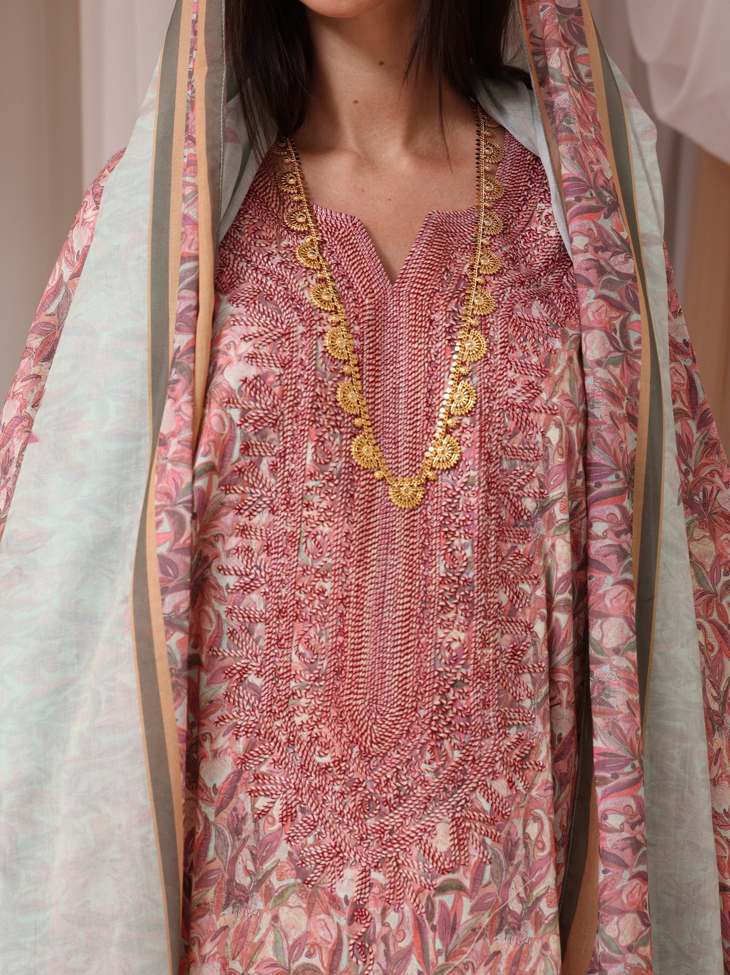 Mauve & Sage Botanical Kaftan