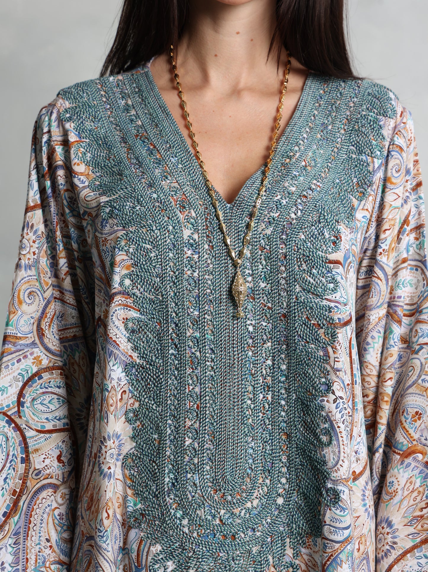 Sage Paisley Kaftan