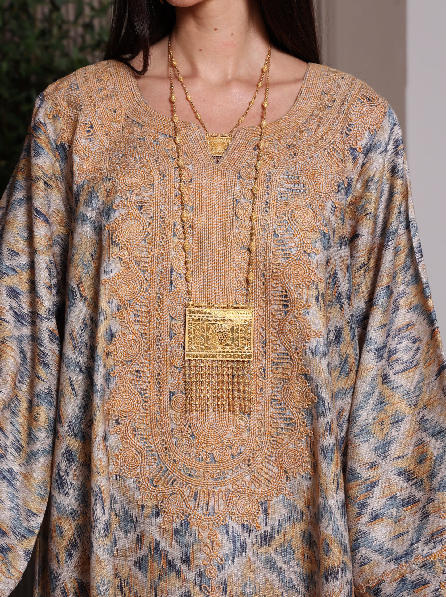 Golden Ikat Kaftan