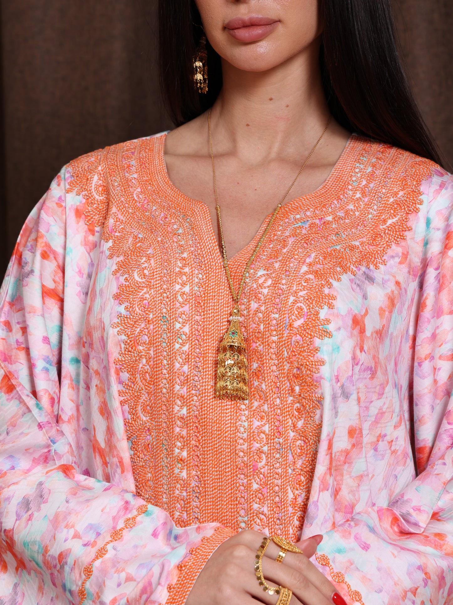 Coral Drift Kaftan
