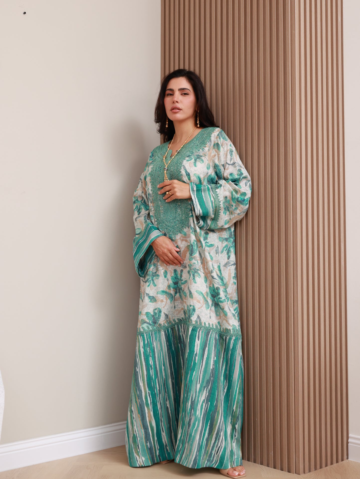 Teal Bloom Kaftan