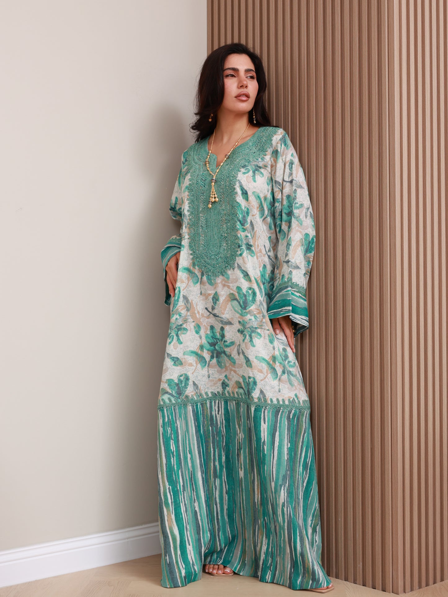 Teal Bloom Kaftan