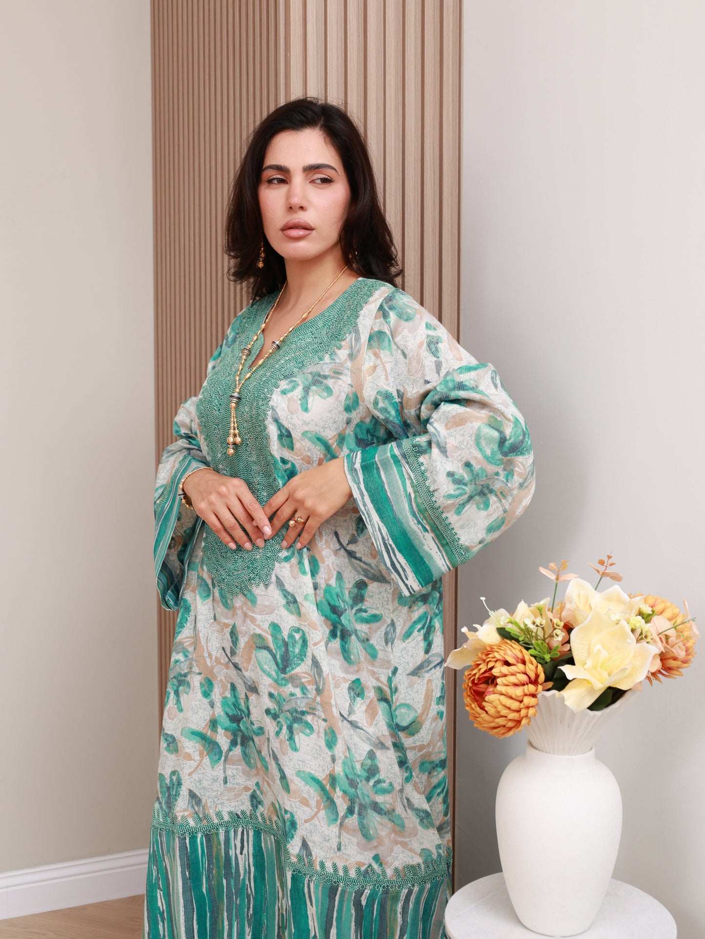 Teal Bloom Kaftan
