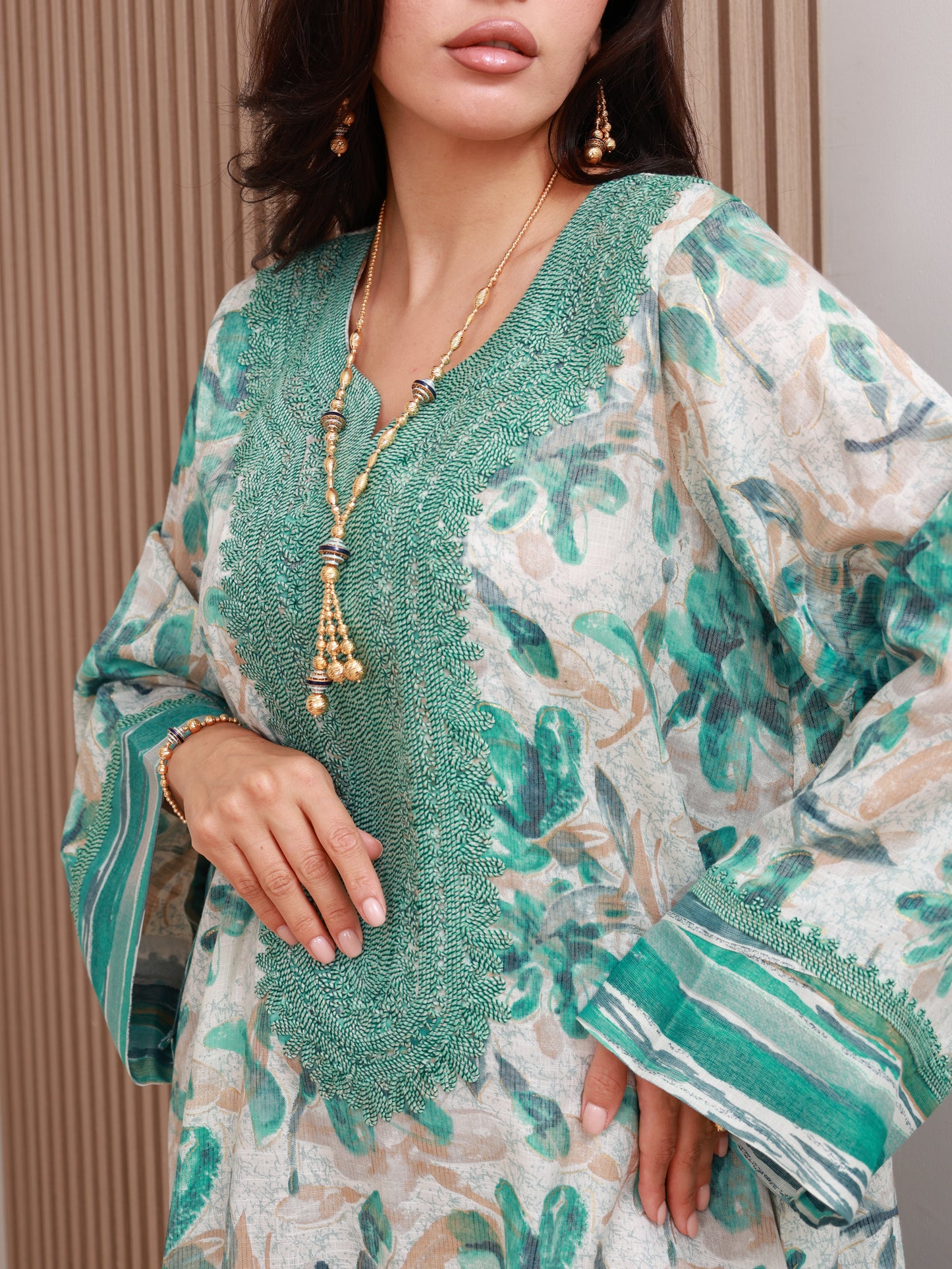 Teal Bloom Kaftan
