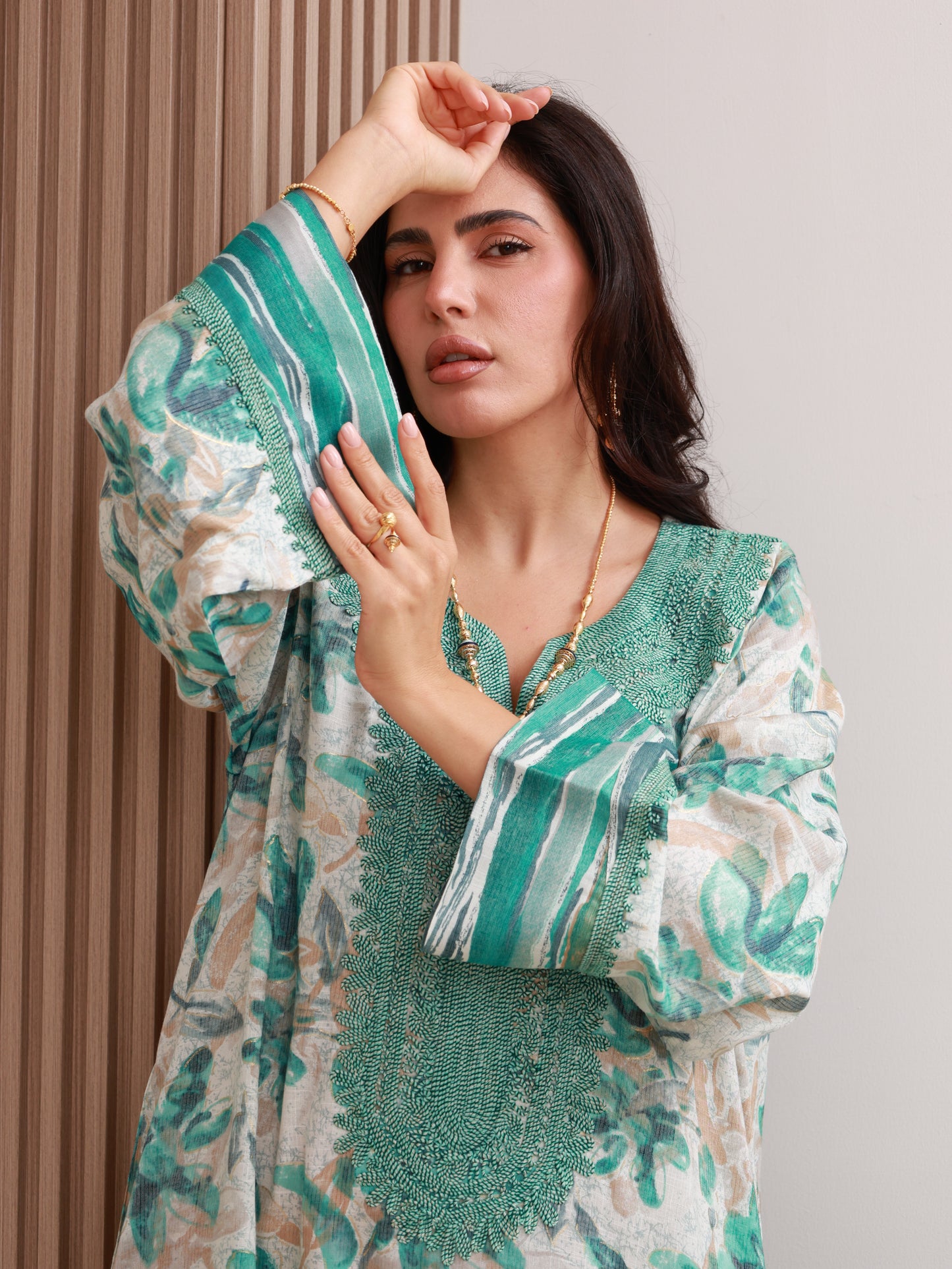 Teal Bloom Kaftan