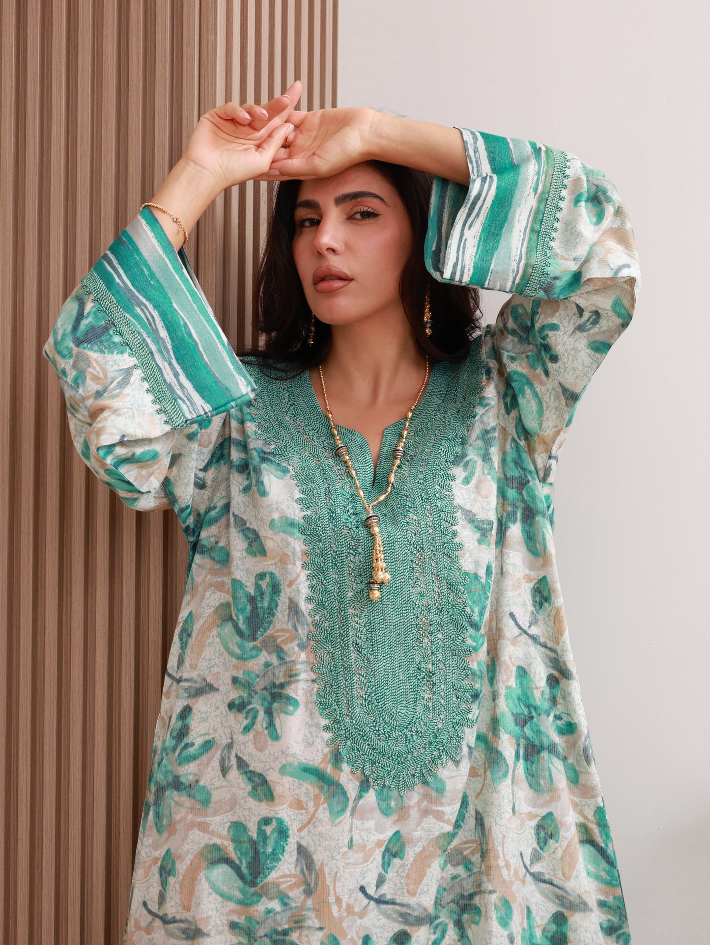 Teal Bloom Kaftan