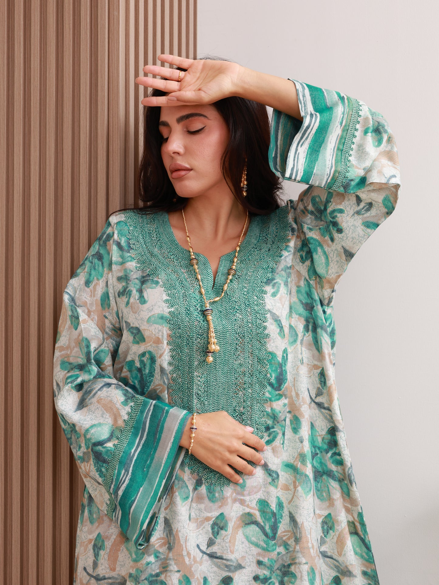 Teal Bloom Kaftan