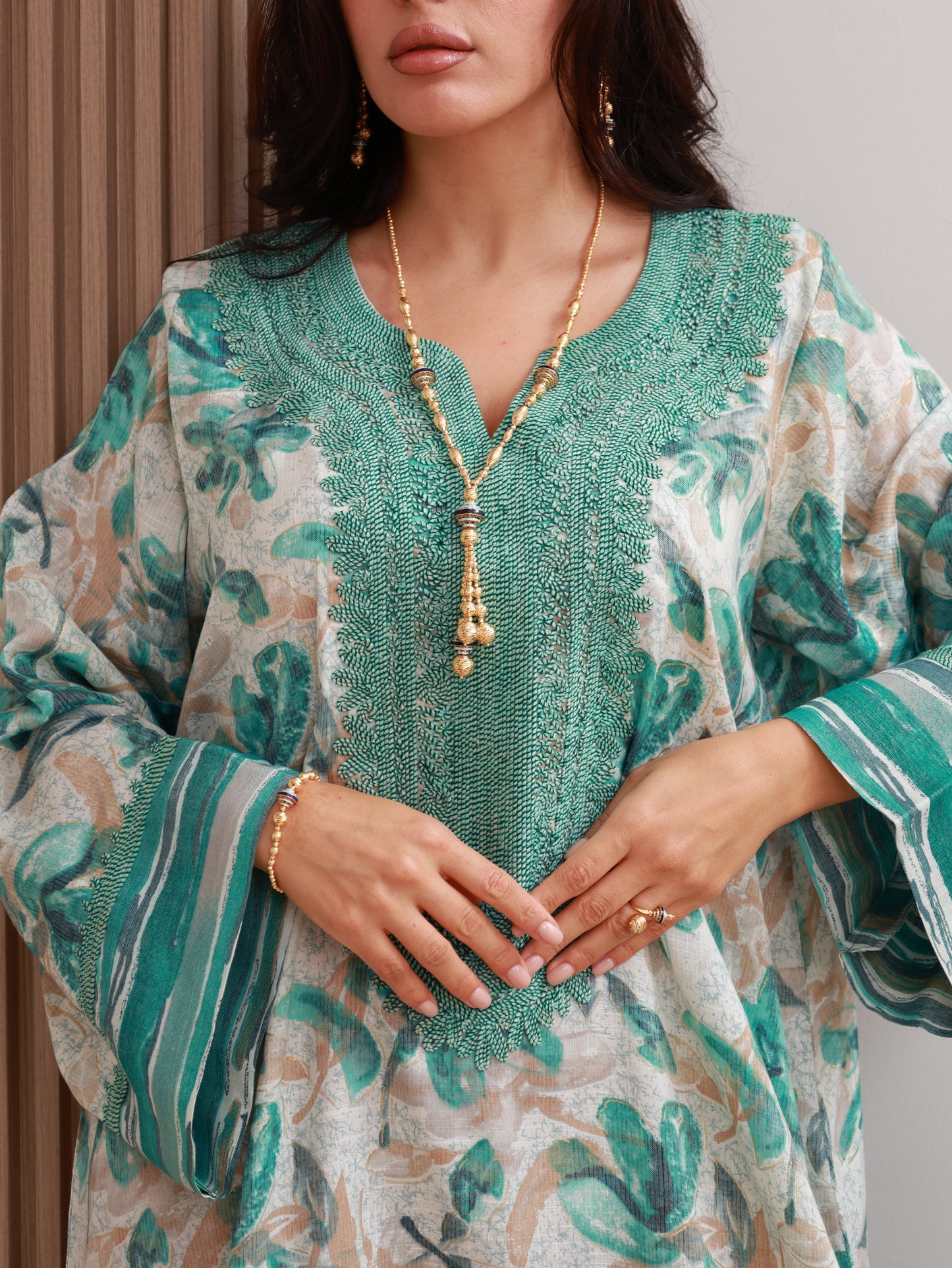 Teal Bloom Kaftan