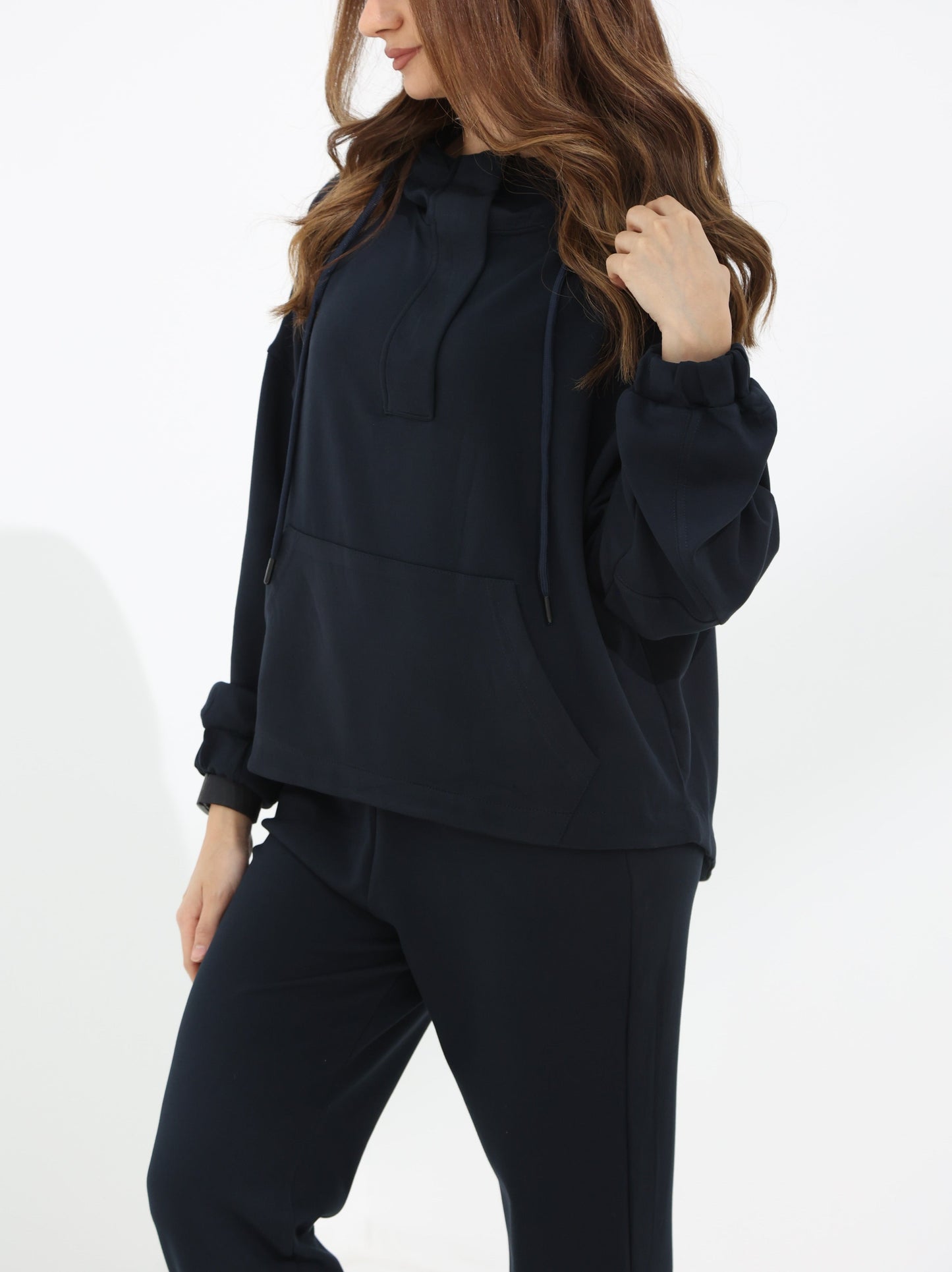 Women's Dark Blue Sleek Kint Hoodie