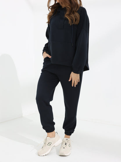 Women's Dark Blue Sleek Kint Hoodie