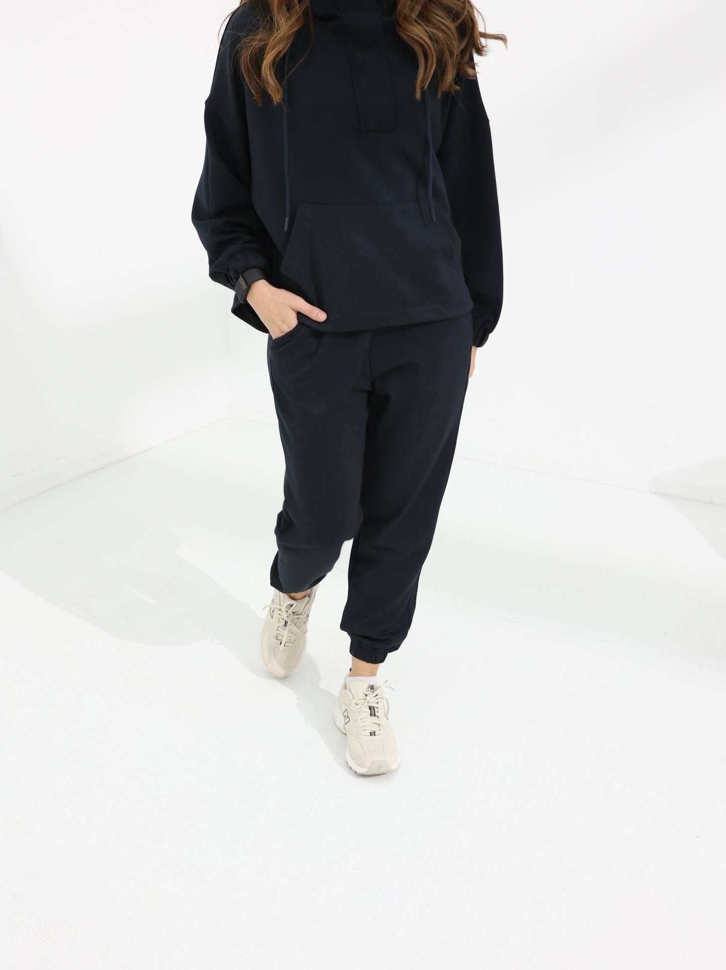 Women's Dark Blue Sleek Kint Hoodie