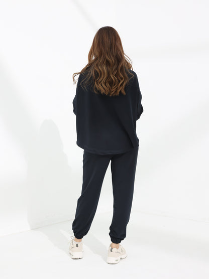 Women's Dark Blue Sleek Kint Hoodie