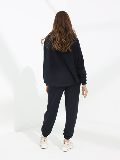 Women's Dark Blue Sleek Kint Hoodie