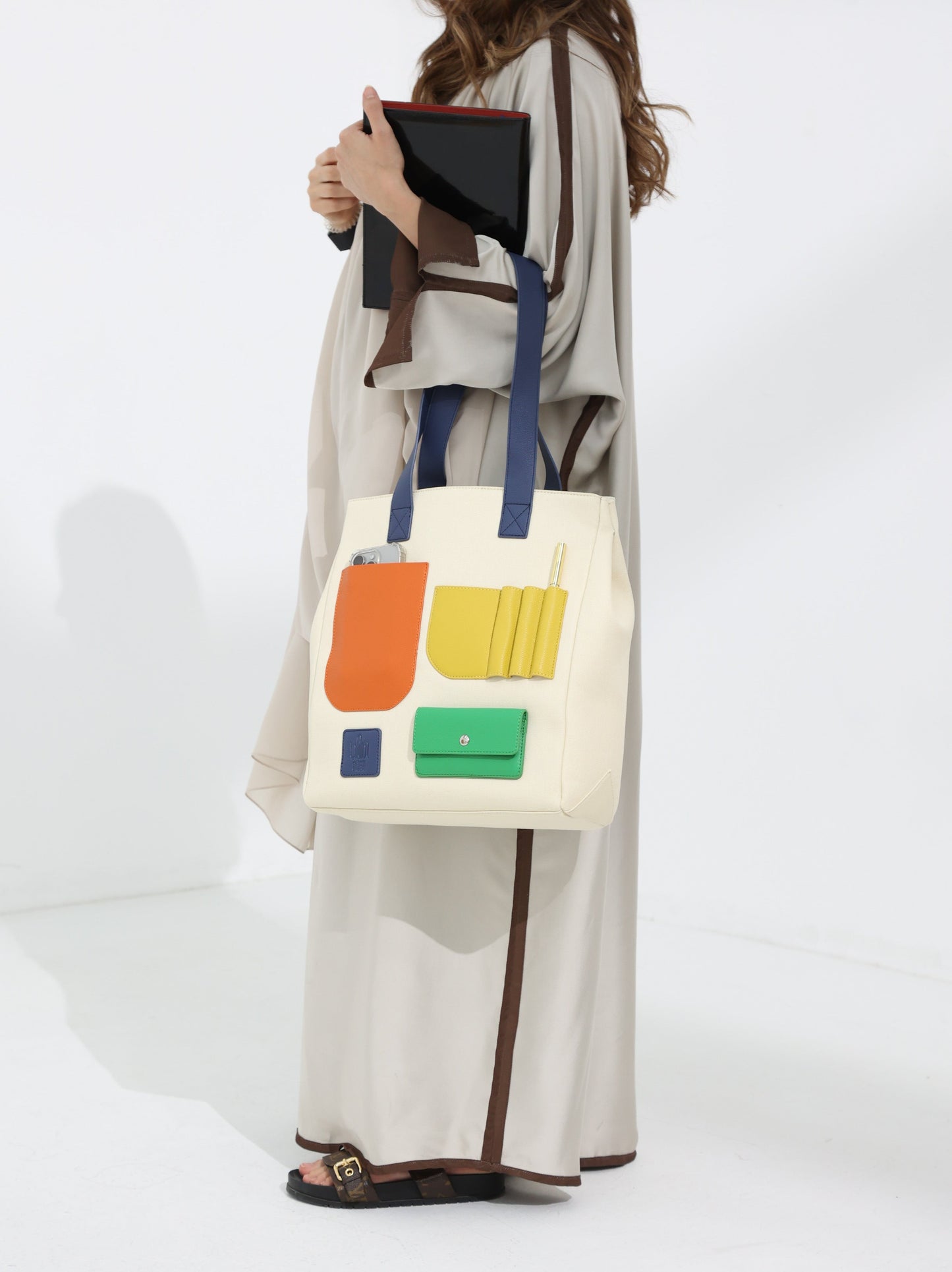 Unisex Multi Pocketed Colorful Tote Bag