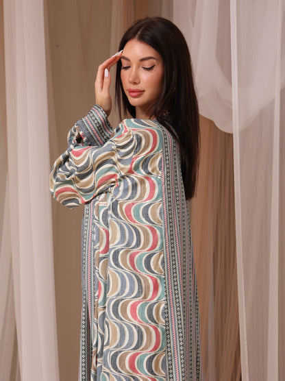 Rose Geometric Wave Kaftan