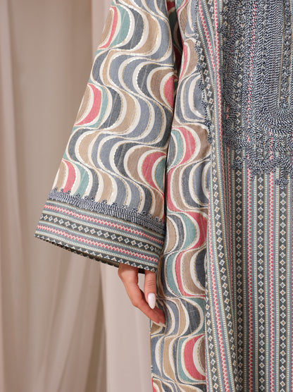 Rose Geometric Wave Kaftan