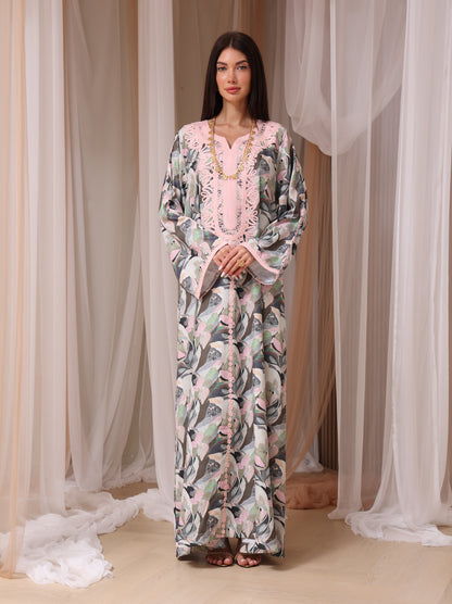 Slate Abstract Petal Kaftan