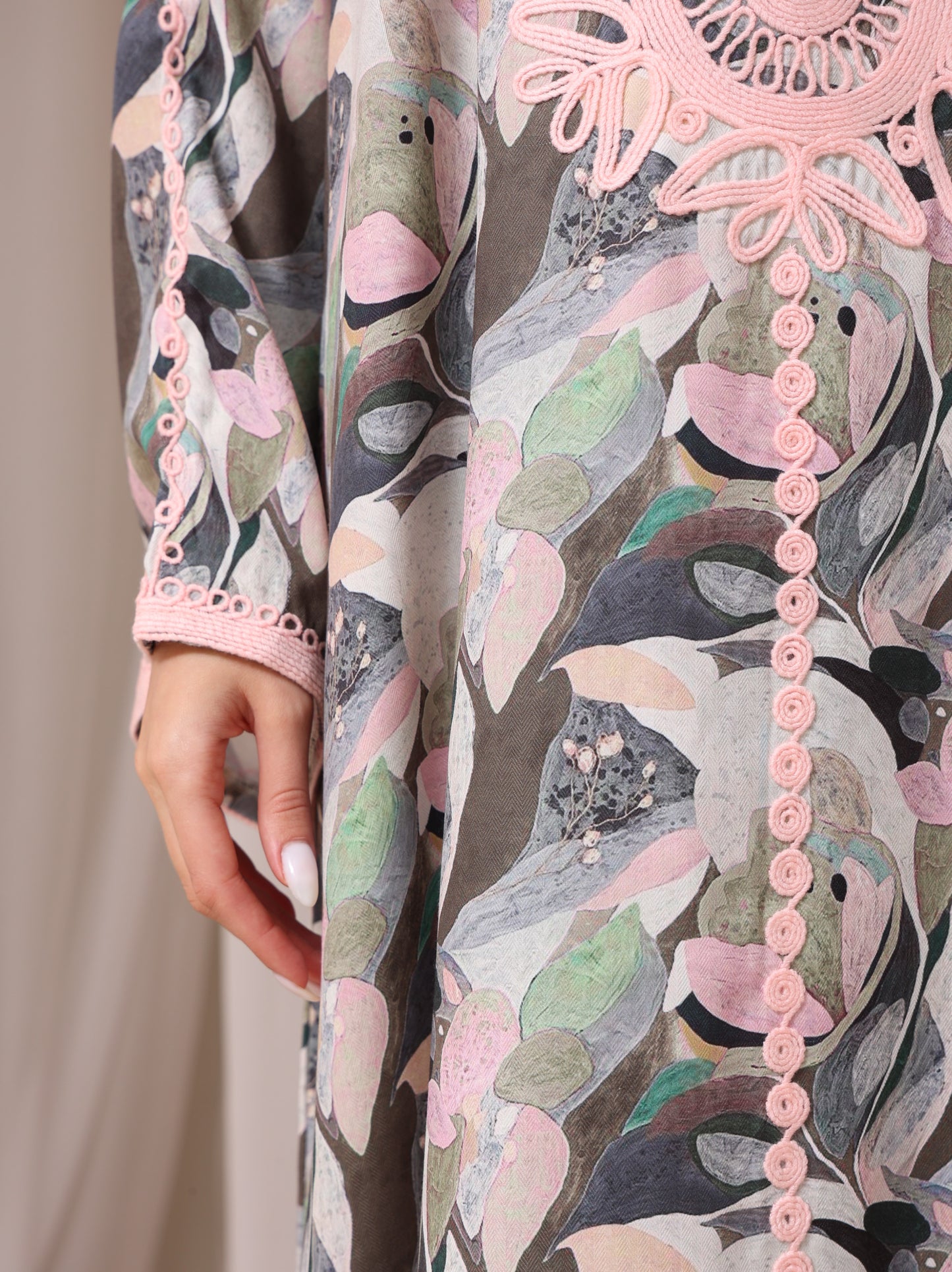 Slate Abstract Petal Kaftan