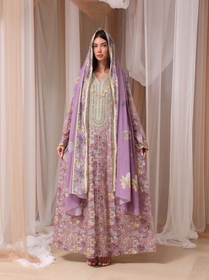 Lavender & Peach Wildflower Kaftan Set