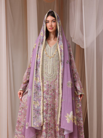 Lavender & Peach Wildflower Kaftan Set