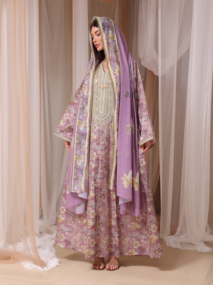 Lavender & Peach Wildflower Kaftan Set