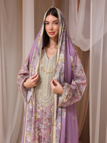 Lavender & Peach Wildflower Kaftan Set