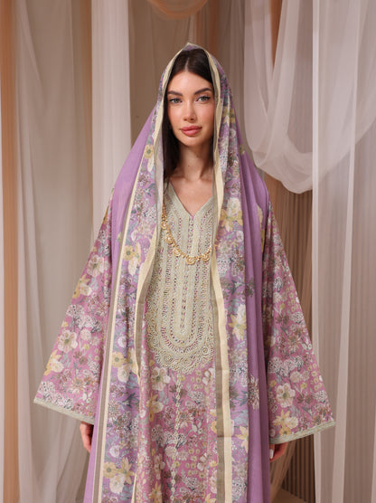 Lavender & Peach Wildflower Kaftan Set