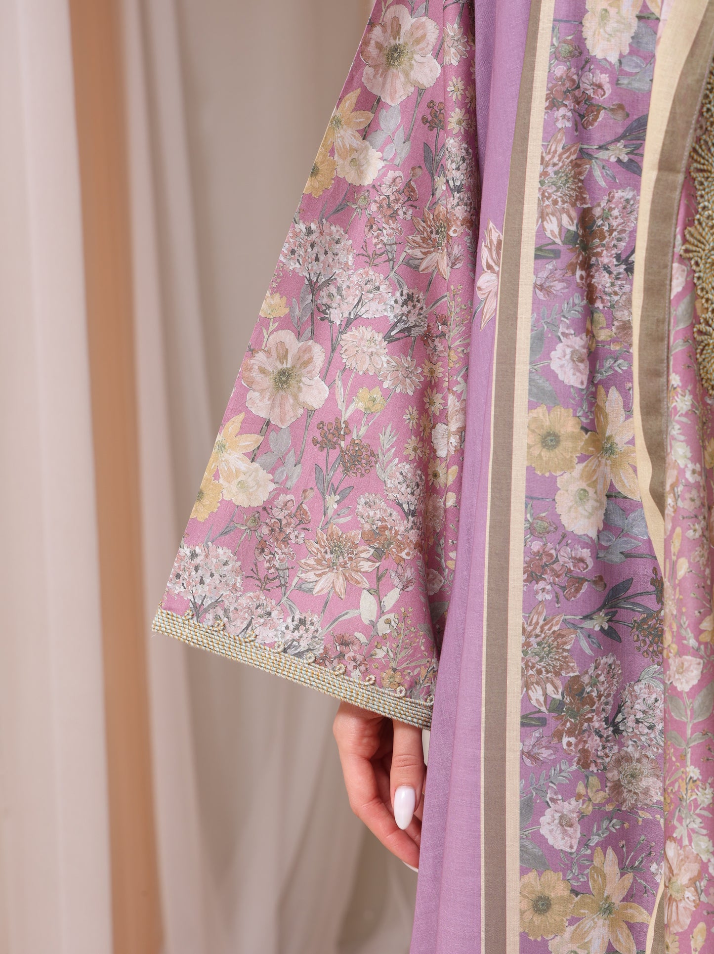 Lavender & Peach Wildflower Kaftan Set