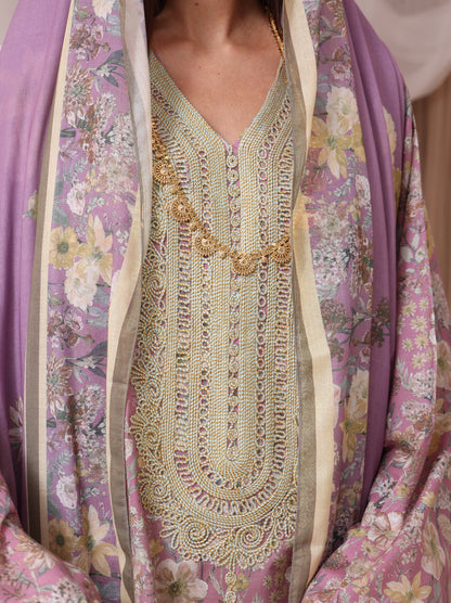 Lavender & Peach Wildflower Kaftan Set