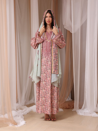 Mauve & Sage Botanical Kaftan