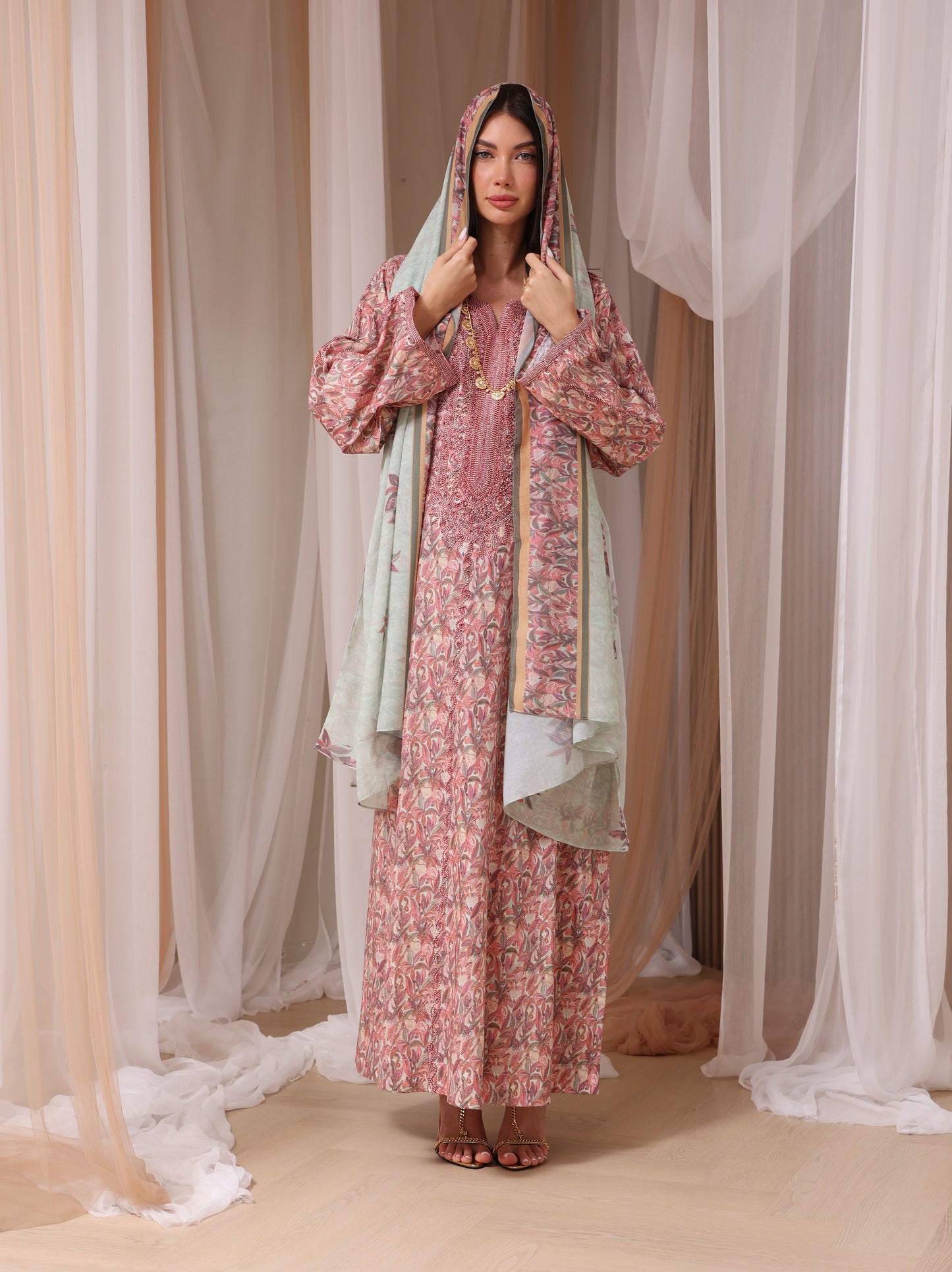 Mauve & Sage Botanical Kaftan