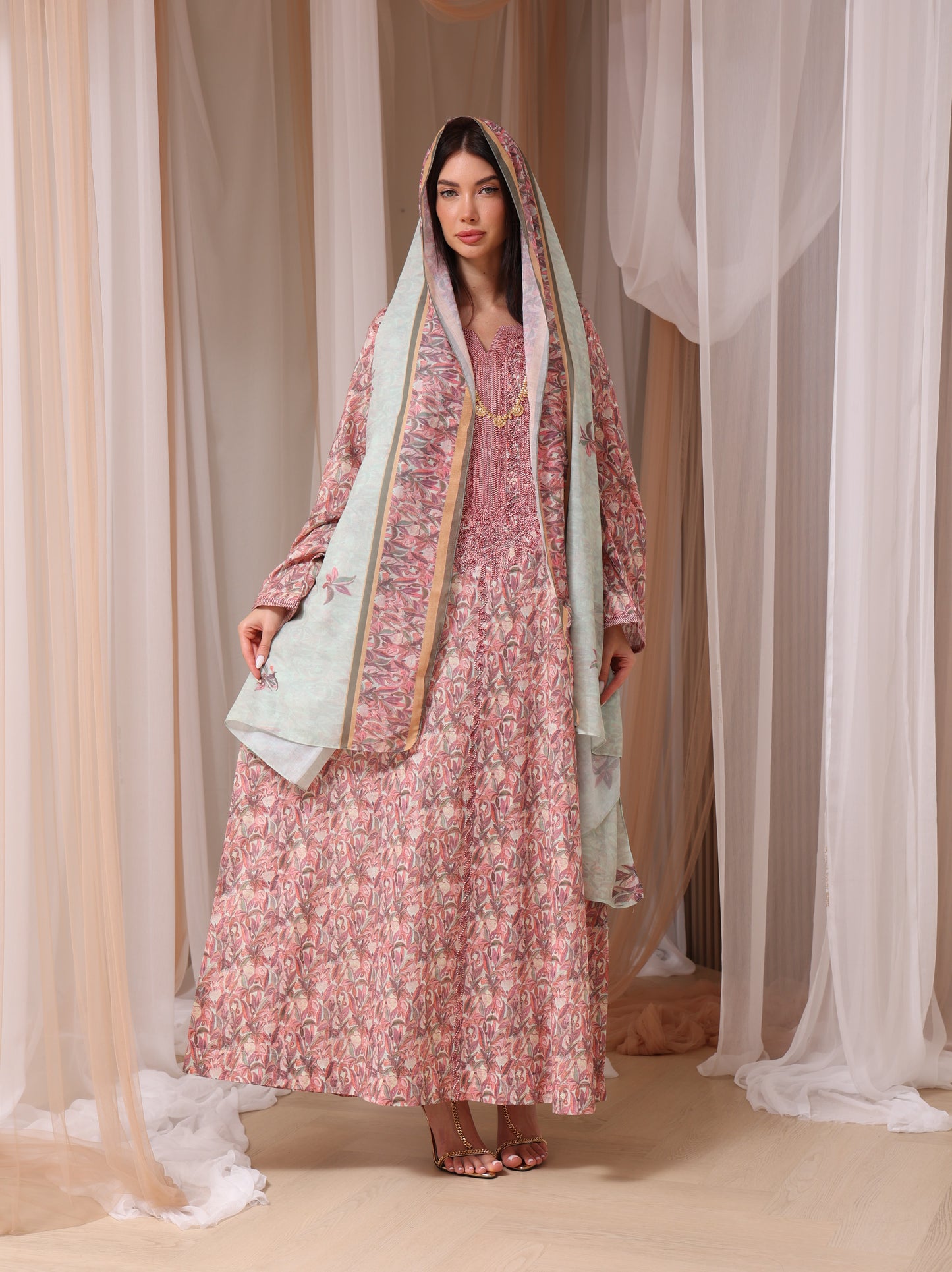 Mauve & Sage Botanical Kaftan