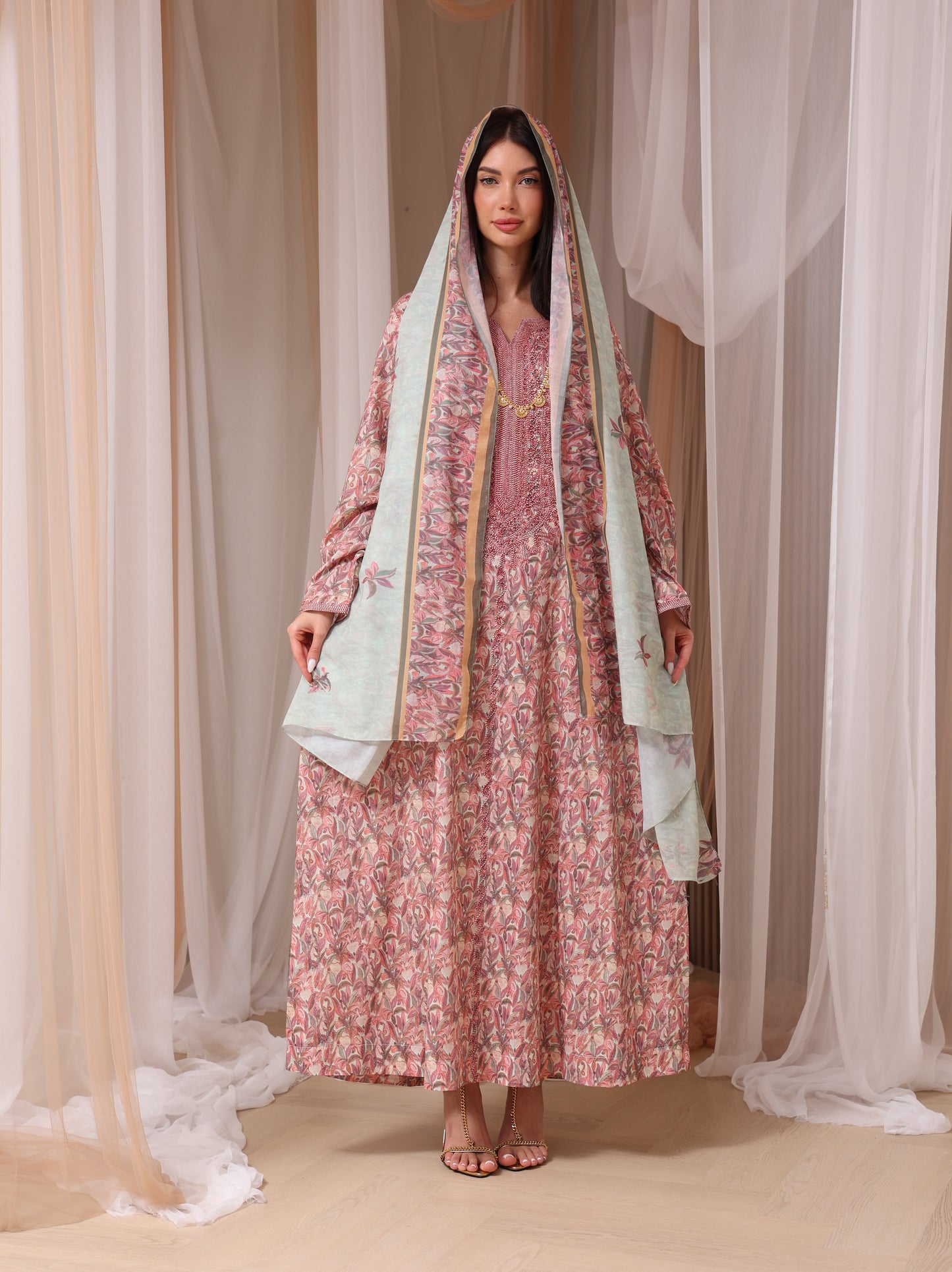 Mauve & Sage Botanical Kaftan