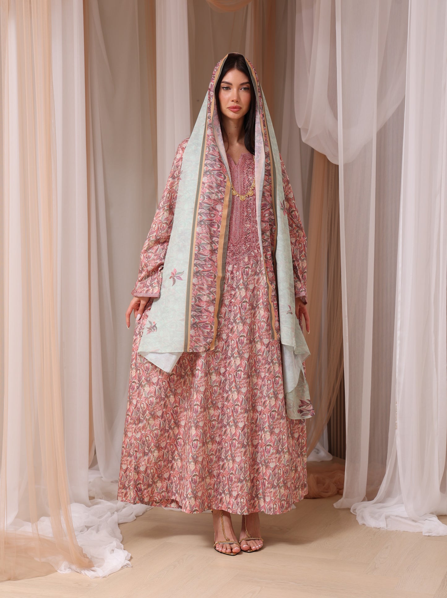 Mauve & Sage Botanical Kaftan