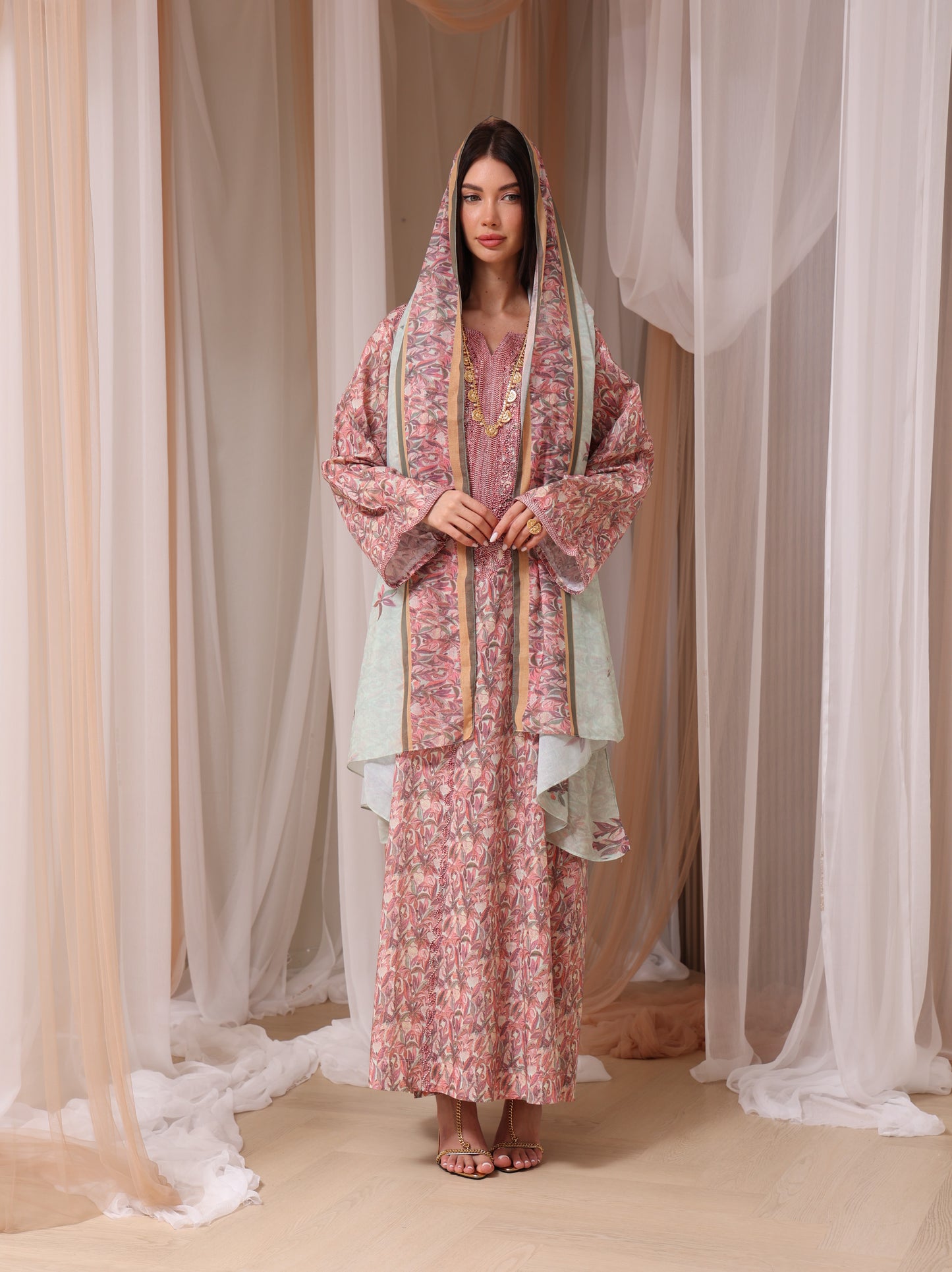 Mauve & Sage Botanical Kaftan