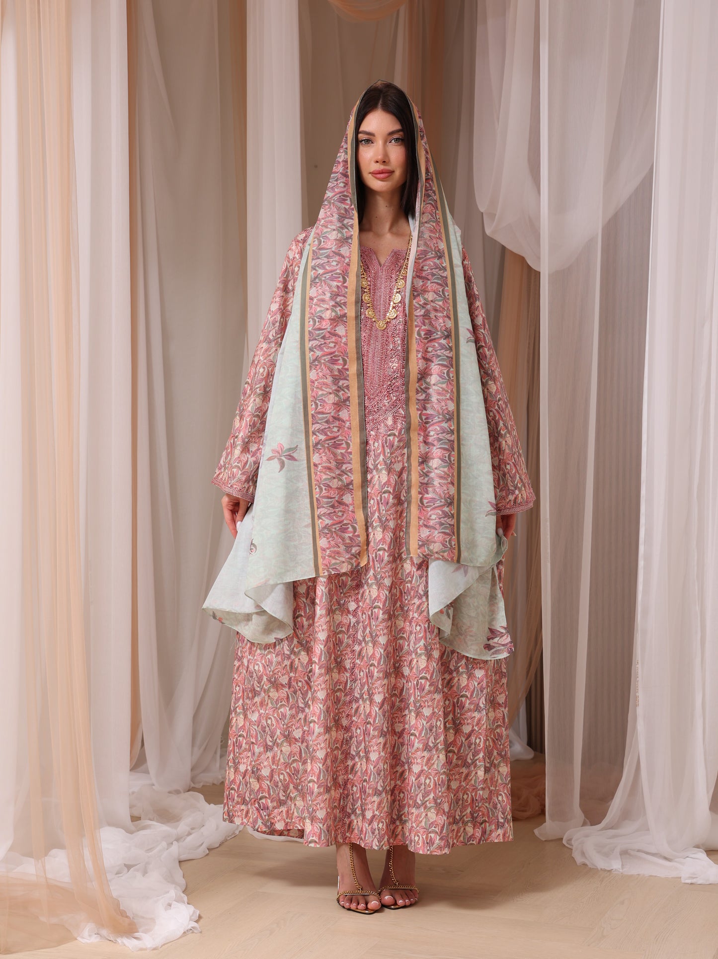 Mauve & Sage Botanical Kaftan