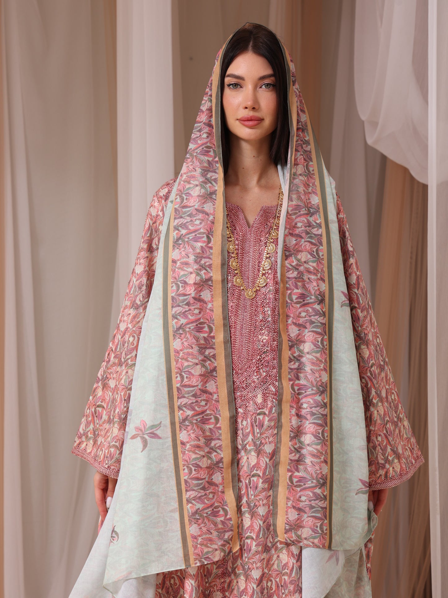 Mauve & Sage Botanical Kaftan