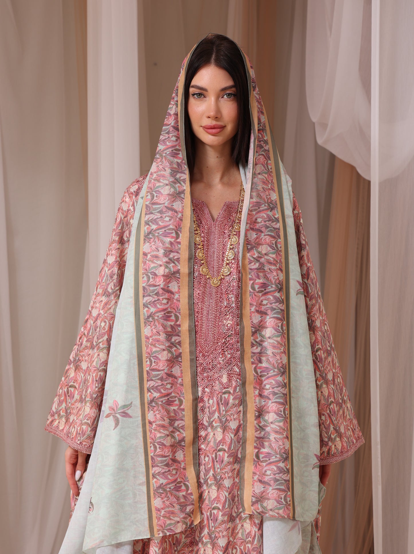 Mauve & Sage Botanical Kaftan