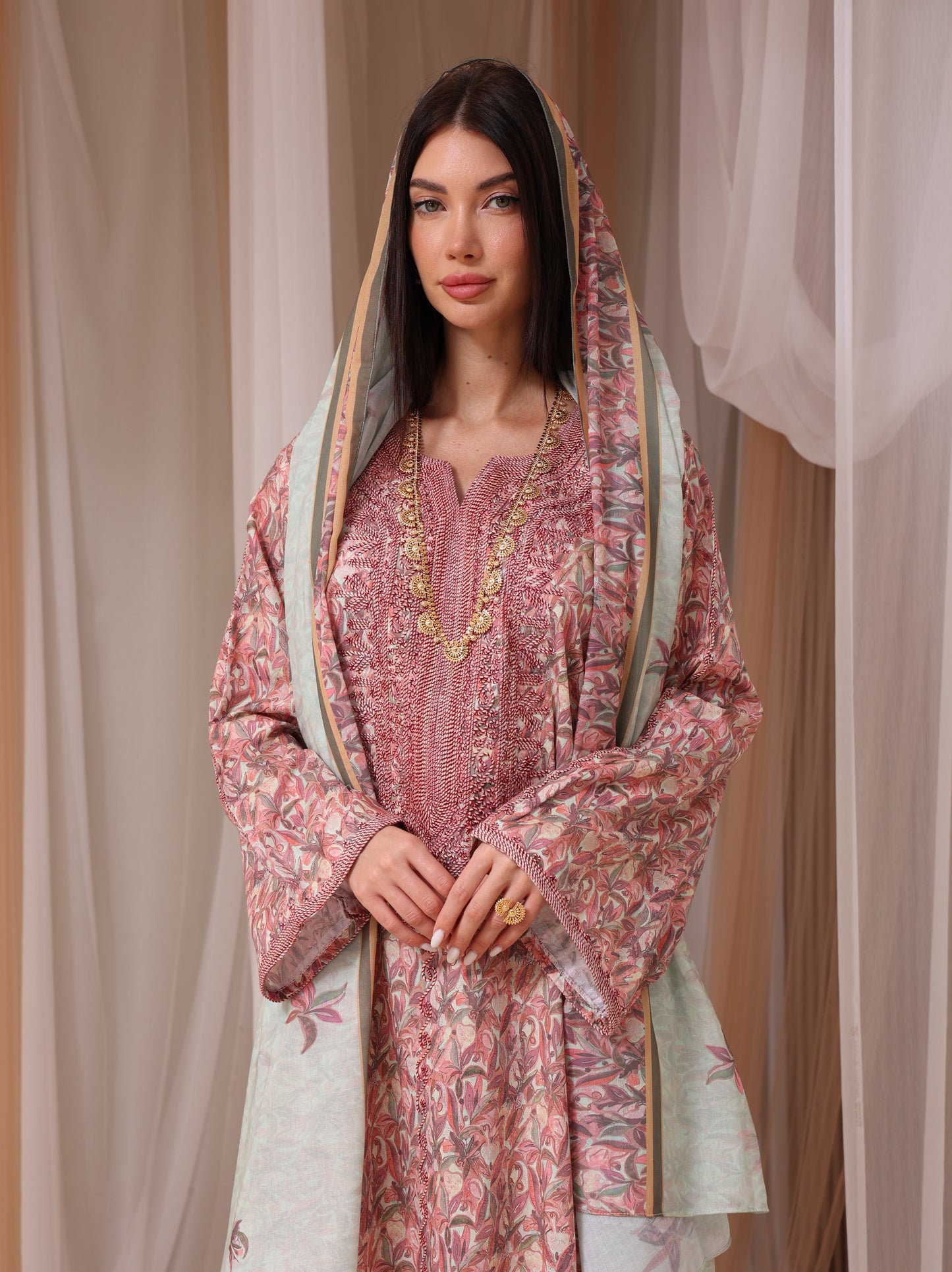 Mauve & Sage Botanical Kaftan
