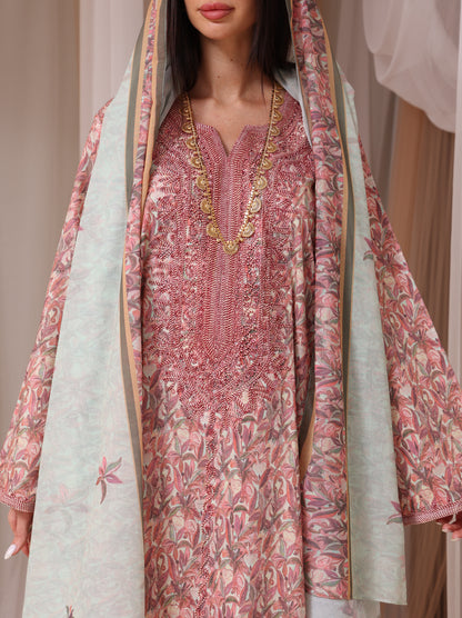 Mauve & Sage Botanical Kaftan