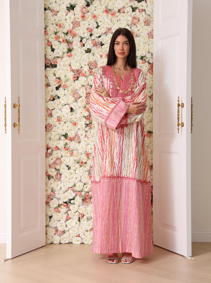 Rose & Apricot Stripe Kaftan