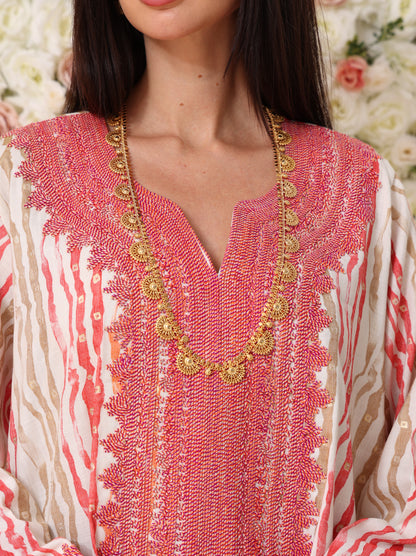 Rose & Apricot Stripe Kaftan