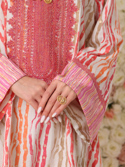 Rose & Apricot Stripe Kaftan