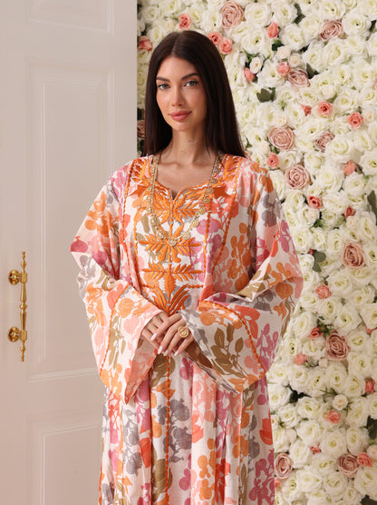 Mandarin & Peach Botanical Kaftan