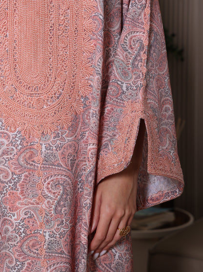 Peach & Gray Paisley Kaftan