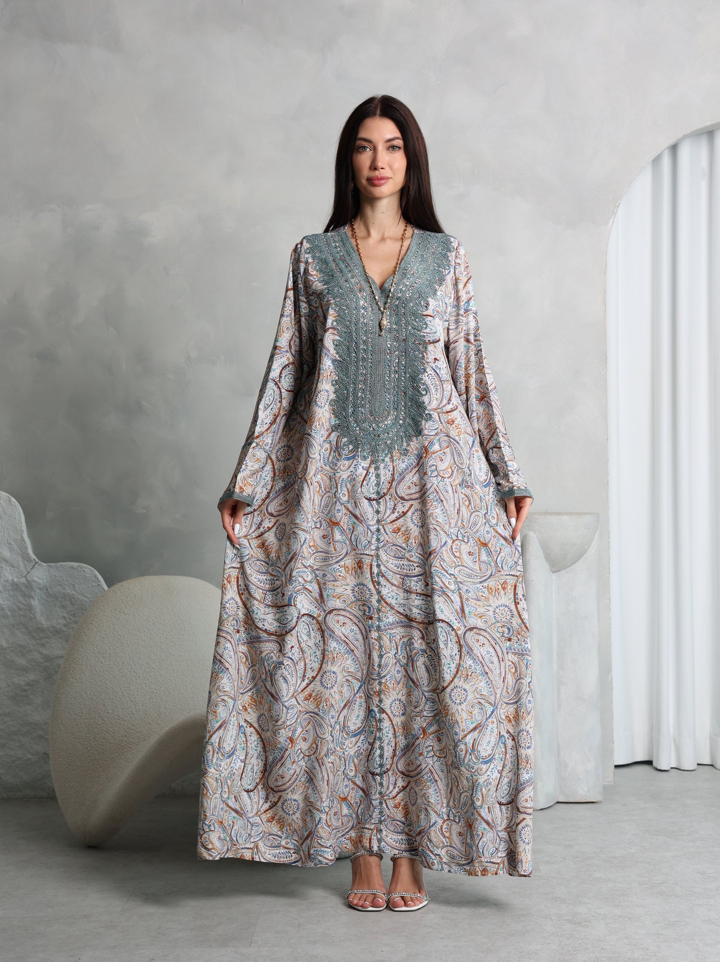 Sage Paisley Kaftan