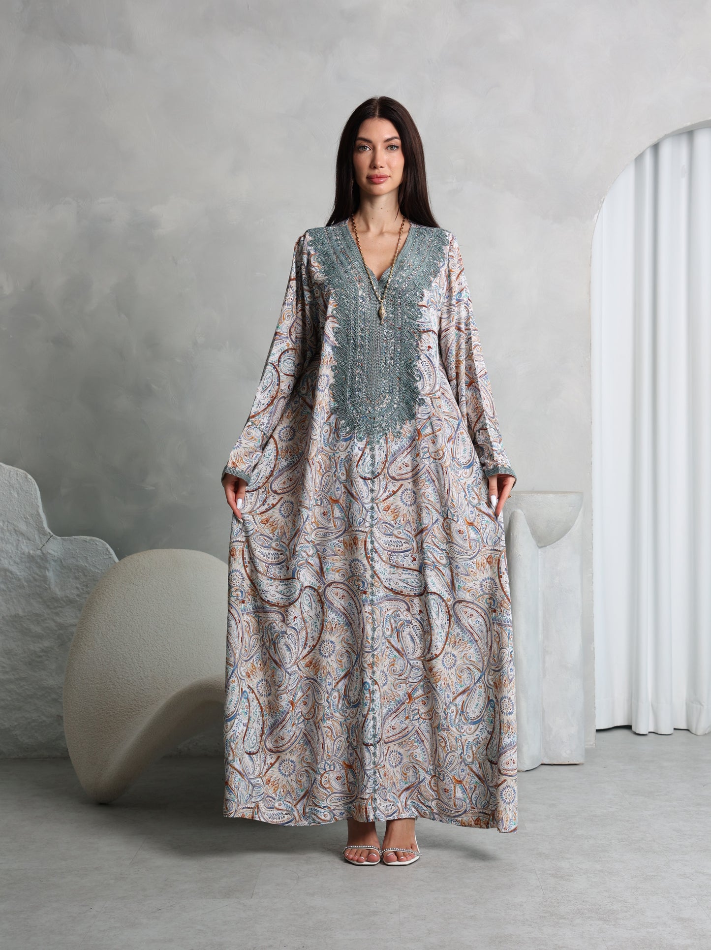Sage Paisley Kaftan