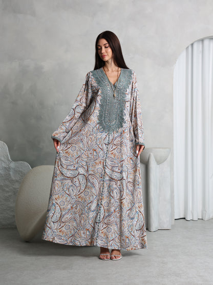 Sage Paisley Kaftan