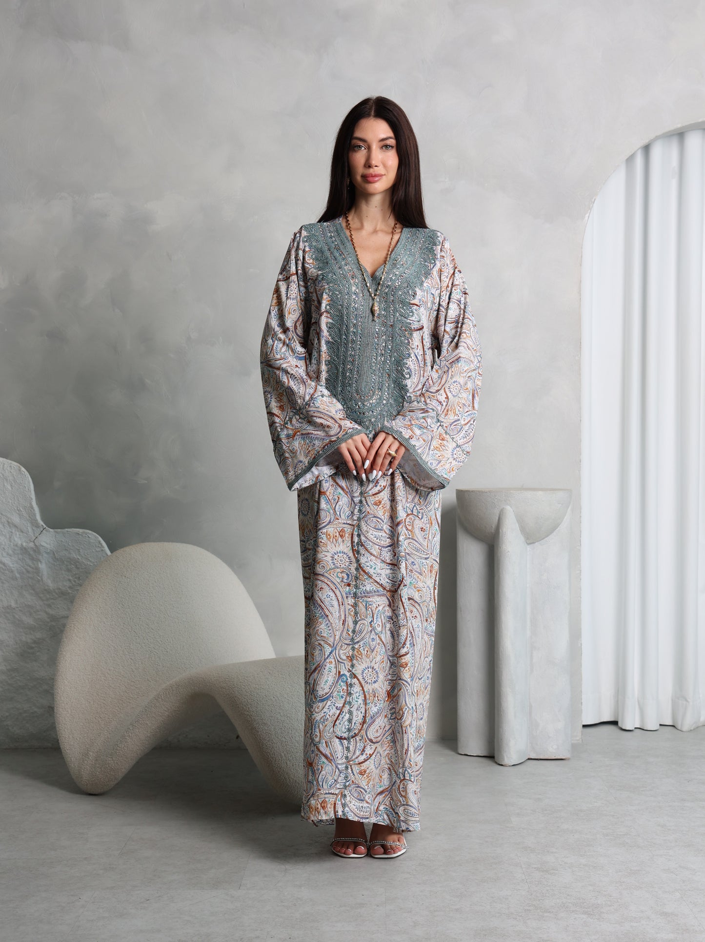 Sage Paisley Kaftan